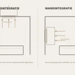 Schematische weergave van wand- en plafondintegratie